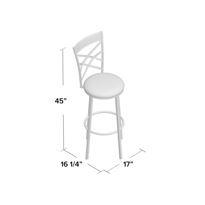 Millwood Pines Taryn Faux Leather Upholstered Swivel Metal Adjustable
